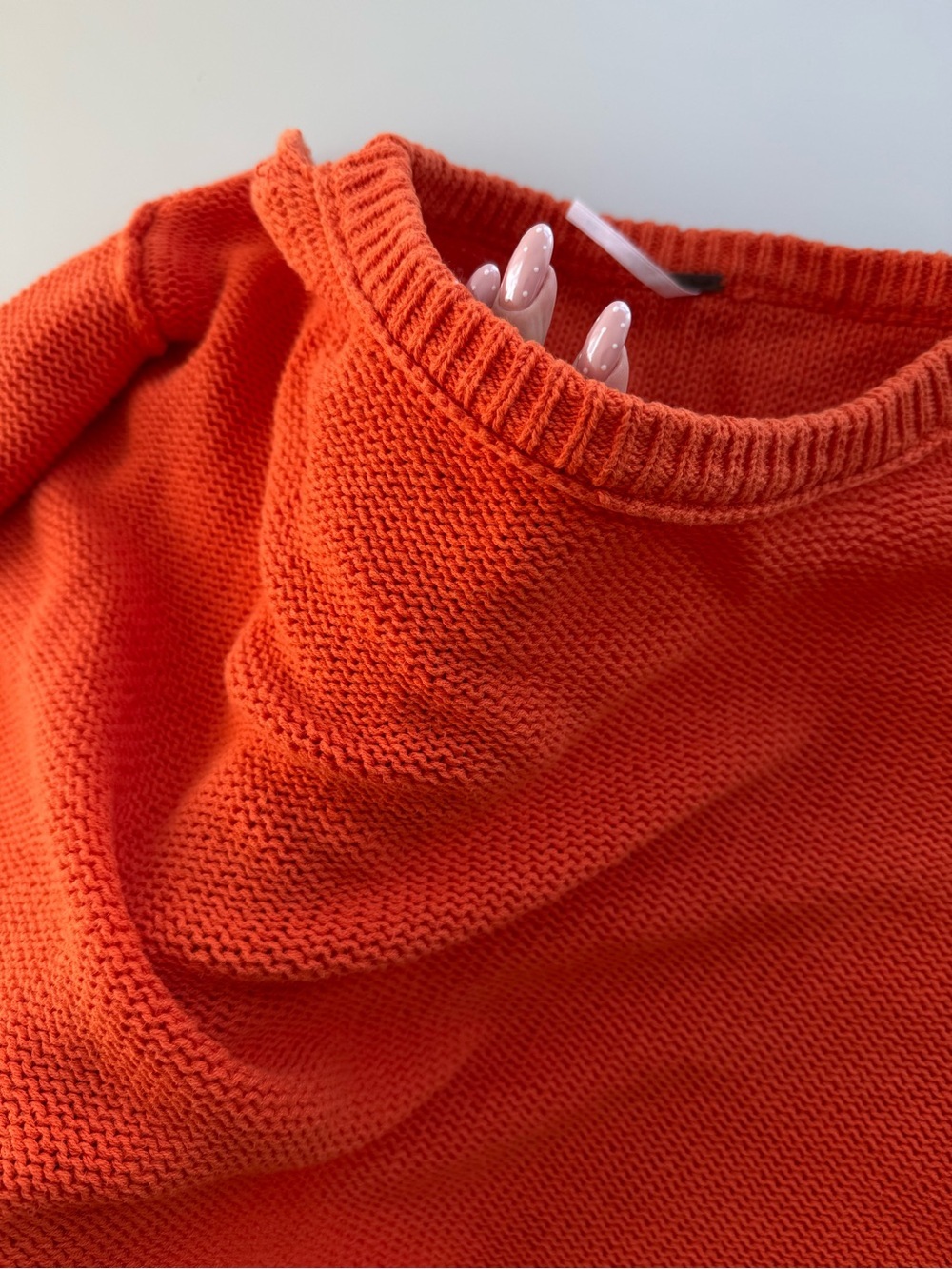 Free People Coral Orange Knit Sweater Size M